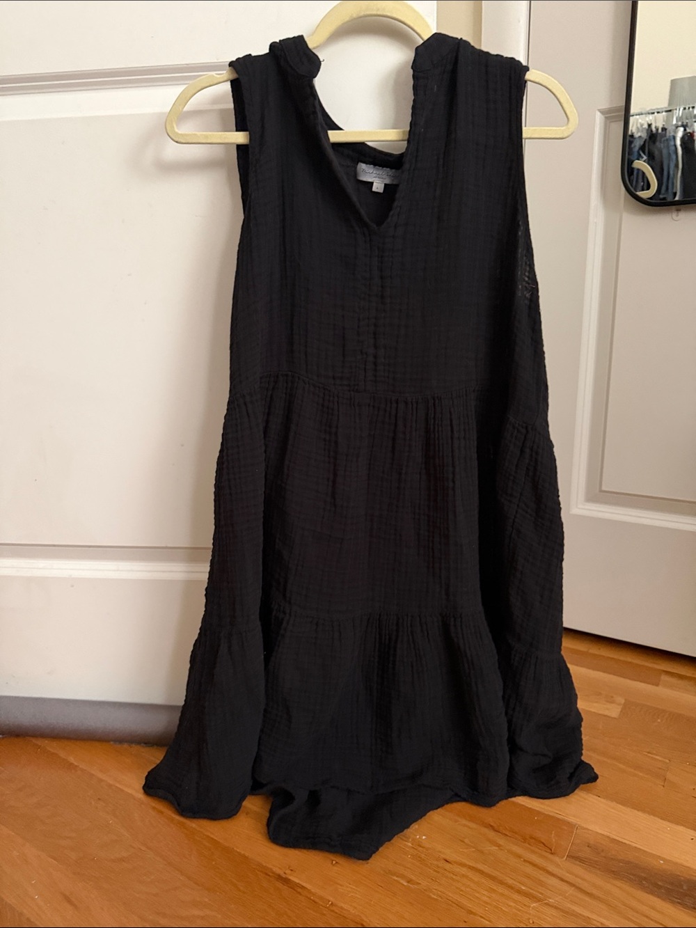 Michael Stars Black V-Neck Gauze Top